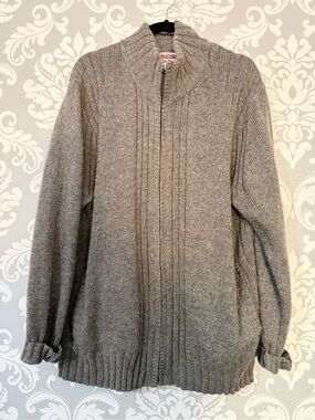 💫4/$25 • Midtown Gray Full-Zip Ribbed Knit Wool Cardigan Sweater